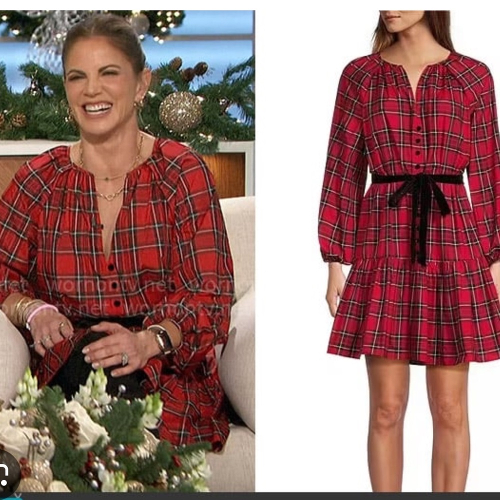 Antonio Melani Karla Plaid Taffeta V-Neck Tie Belt Mini Dress - Picture 5 of 15